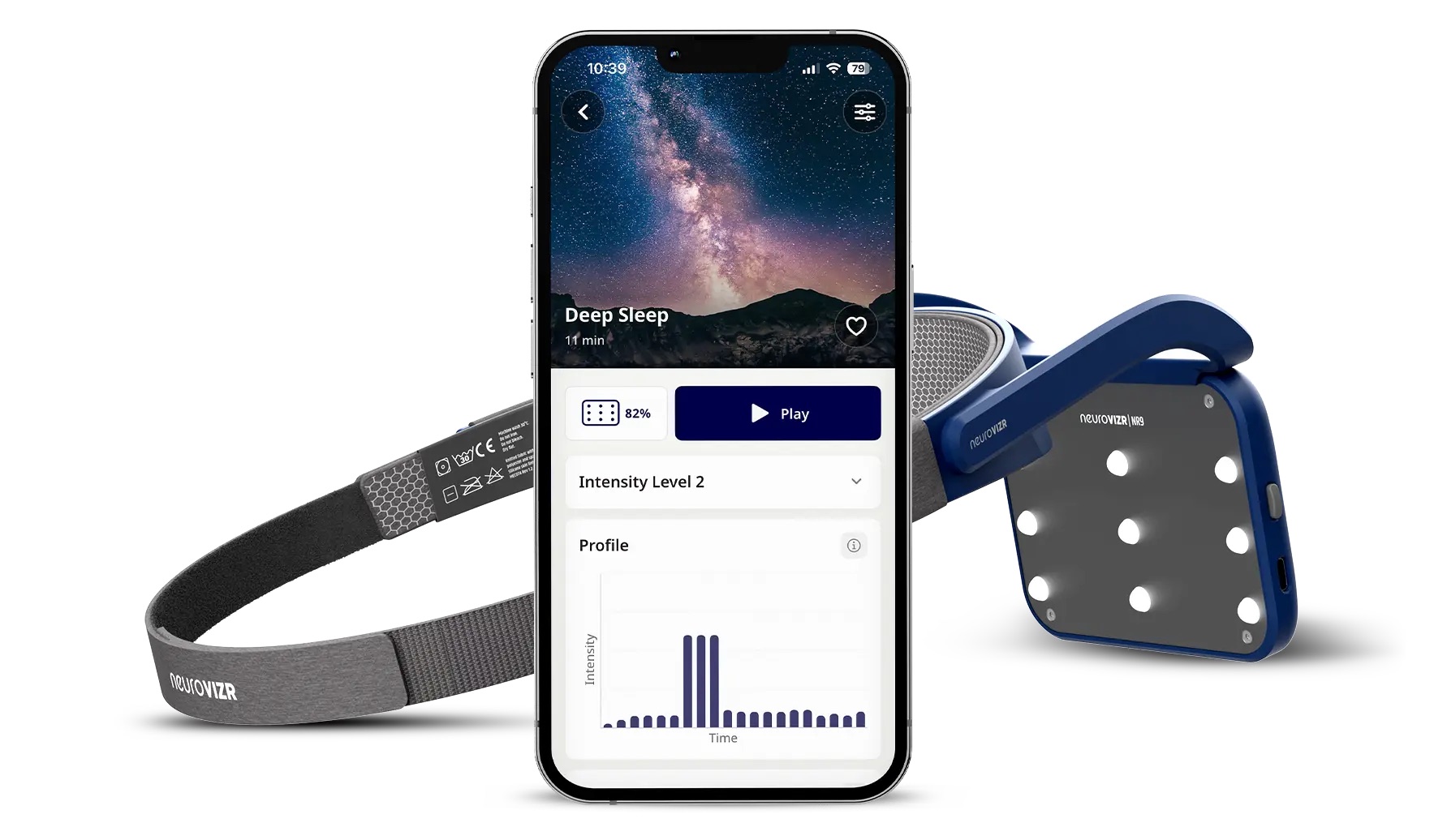 NeuroVIZR headset with companion app
